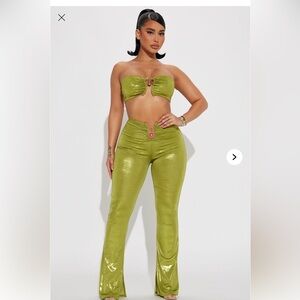 Fashion Nova Green Boot Cut Flare Pants